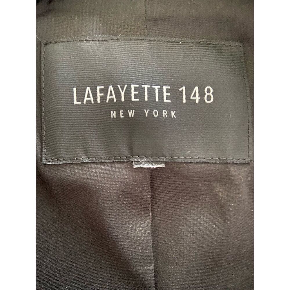 Lafayette 148 Women's Black Blazer Jacket Size M Open Front Fitted Silhouette - Picture 4 of 5